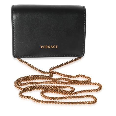 Versace Virtus Mini Leather Chain Wallet 